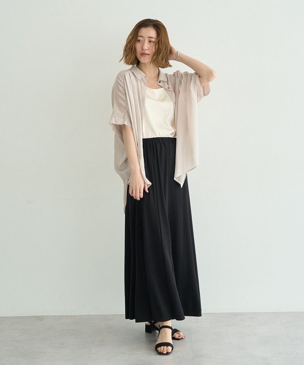YECCA VECCA 【ドライタッチ】シアーバックギャザーシャツ Light Beige