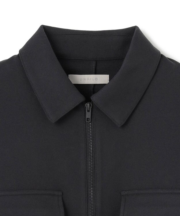 UNFILO MENS 【男女兼用】フラノライク ハーフジップ シャツブルゾン [24年秋冬商品] チャコール グレー