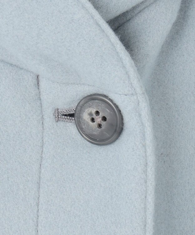 J.PRESS LADIES L ショートビーバー フーデット コート アクアブルー系