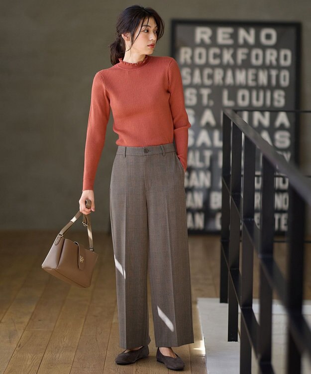 ANY 【洗濯機可】ウォームニットフリルプルオーバー オレンジ