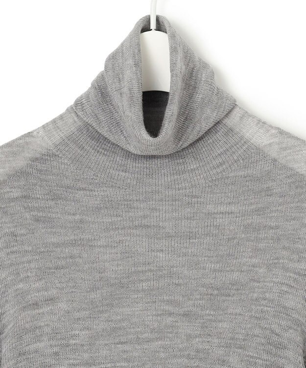 ICB 【洗える】シアーウール タートルニット ライトグレー系