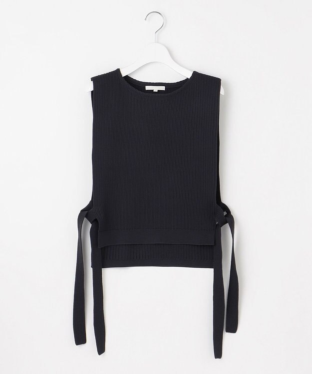 自由区 【洗える】リブストレッチ ベスト スレート