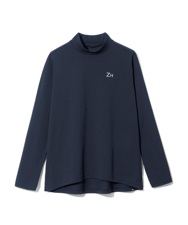 ZERO HALLIBURTON 【雑誌掲載・吸汗速乾・UVケア】 鹿の子 モックネックロングシャツ ZHG-W4A 1b 82872 ゴルフウェア ネイビー