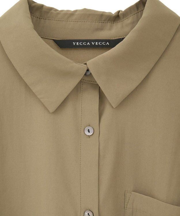 YECCA VECCA バックギャザーロングシャツ Dark Beige