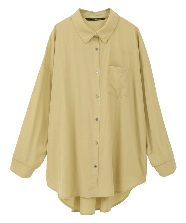 YECCA VECCA バックギャザーロングシャツ Yellow