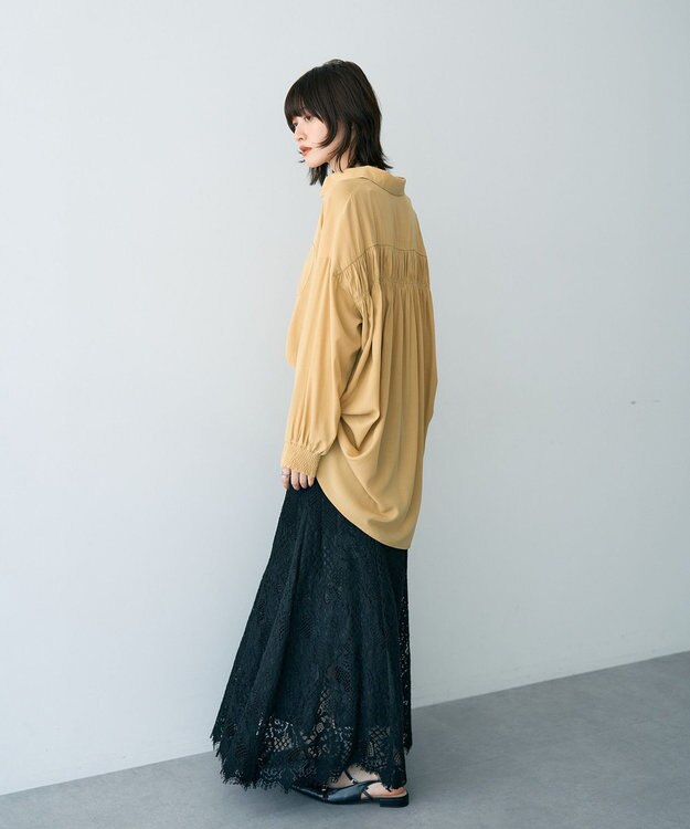 YECCA VECCA バックギャザーロングシャツ Yellow