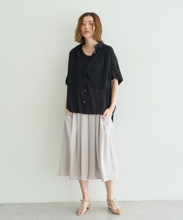 YECCA VECCA 【UVカット】ガウチョパンツ Light Gray