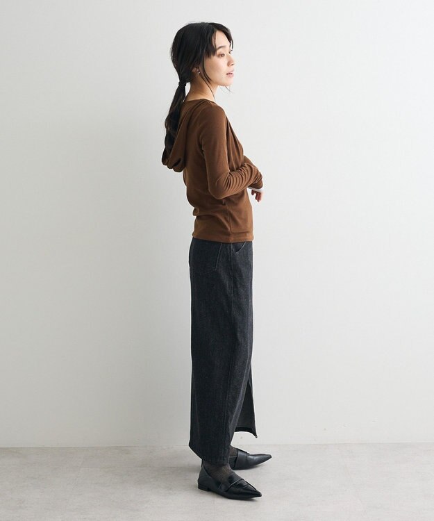 CRAFT STANDARD BOUTIQUE レイヤード風フード付きプルオーバー Brown