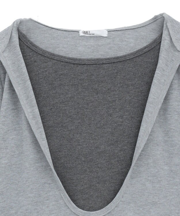 CRAFT STANDARD BOUTIQUE レイヤード風フード付きプルオーバー Gray