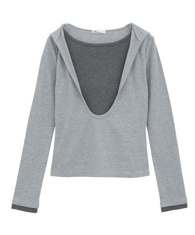 CRAFT STANDARD BOUTIQUE レイヤード風フード付きプルオーバー Gray