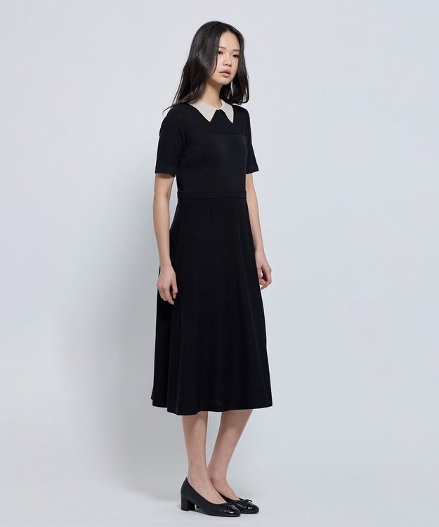 TOCCA 【WEB限定】HONEYCOMB MESH KNIT ニットドレス ブラック系