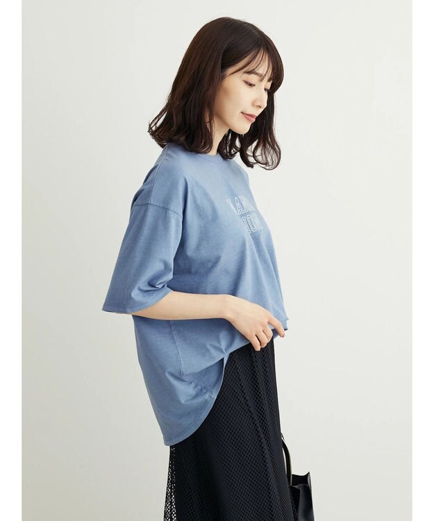 Green Parks ５分袖ピグメントロゴプルオーバー Blue