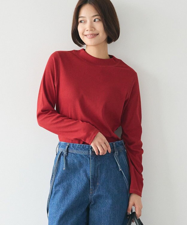 CRAFT STANDARD BOUTIQUE スパンフライスハイネックTEE Dark Red
