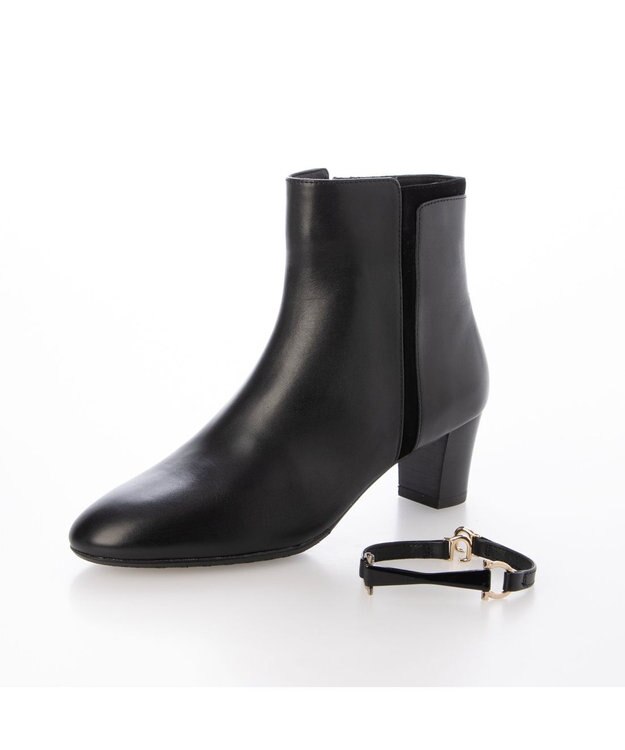 Riz raffinee <Riz raffinee>【2WAY】ベルト付ショートブーツ ブラック