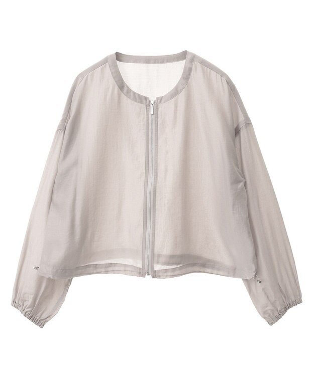 earth music&ecology シアーショートシャツブルゾン Gray Beige