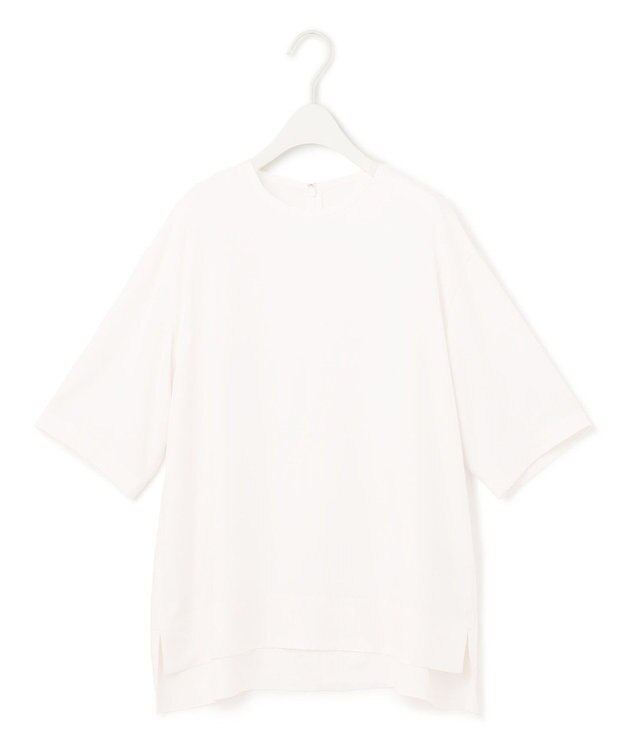 ICB 【洗える】 キュプラフィブリルツイル Tブラウス オフホワイト系