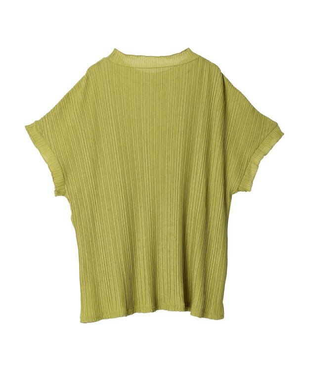 Green Parks プリーツ加工フレンチスリーブカットプルオーバー Lime Green