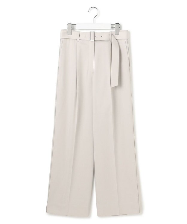 ICB L 【裏起毛】 ウォームサテン ワイドストレートパンツ トープ系