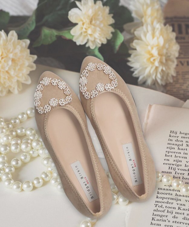 Bridget Birkin 【Bridget Birkin walk】ハートビジューウォーキングパンプス ベージュスウェード