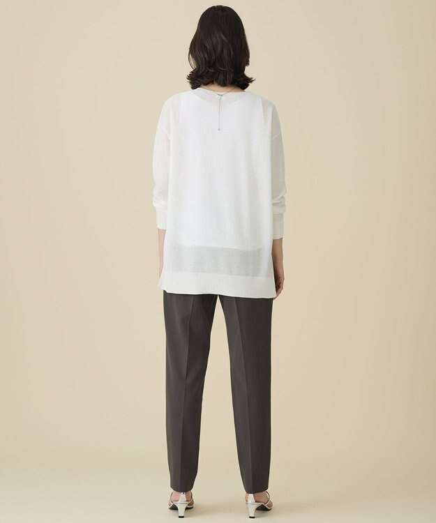 自由区 L ファインゲージスパングルプルオーバー ニット オフ