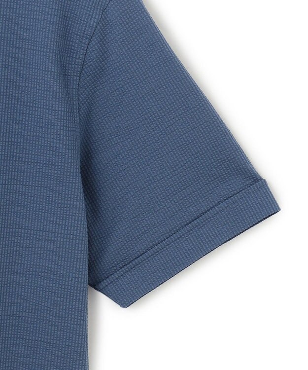 JOSEPH HOMME コンパクトサッカージャージー　レギュラーカラー半袖シャツ ダルブルー系