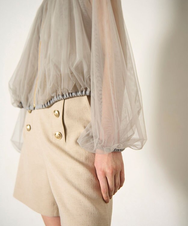 GRACE CONTINENTAL ギャザーチュールブルゾン カーキ