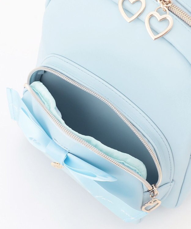 ANY KIDS リボン 合皮 リュックサック サックスブルー