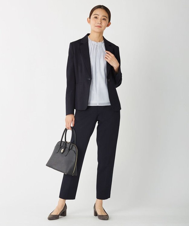 J.PRESS LADIES 【制菌加工・UVカット】アルファクロスジャージー パンツ ネイビー系