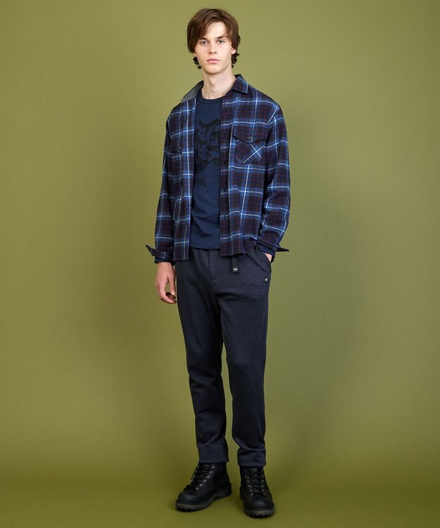 JOSEPH ABBOUD MOUNTAIN 【テーム・ヤルビー コラボ・サスティナブル】ビオグレース天竺 Tシャツ ネイビー系