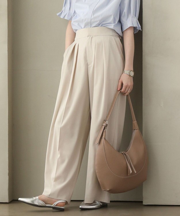 Green Parks タックワイドパンツ Natural