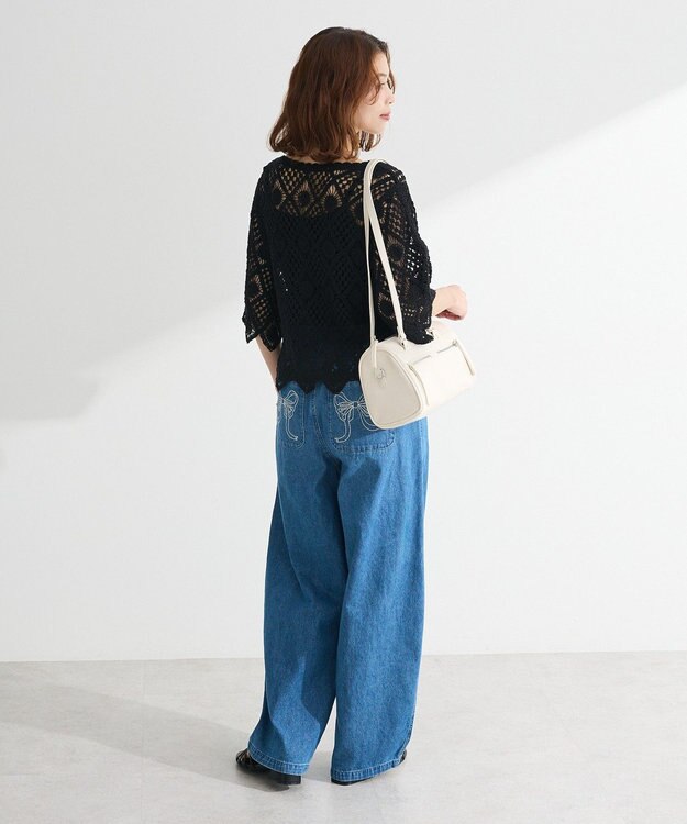 Green Parks ・ＤＯＵＢＬＥ　ＦＬＡＧＳリボン刺繍ポケットデニ Light Indigo