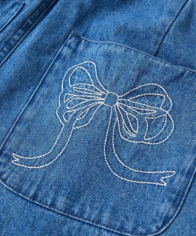Green Parks ・ＤＯＵＢＬＥ　ＦＬＡＧＳリボン刺繍ポケットデニ Light Indigo
