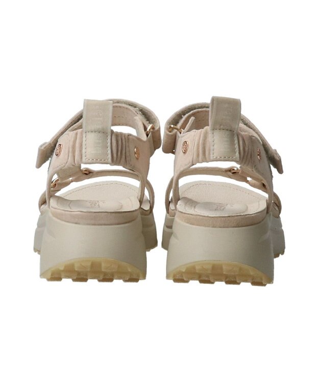 INTER-CHAUSSURES 【BUSSOLA】厚底アンクルストラップサンダル ライトベージュスウェード