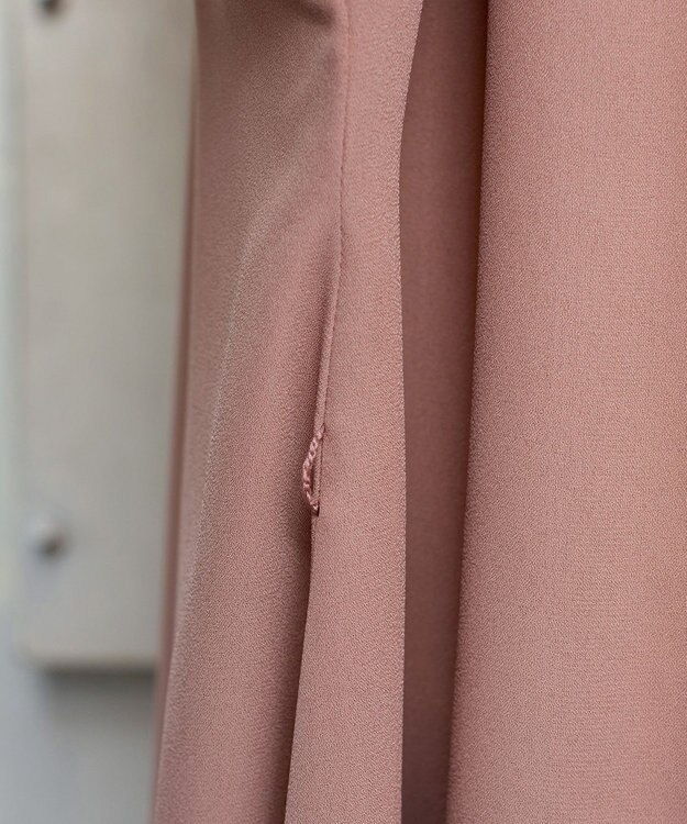 Tiaclasse L 【洗える】フレンチスリーブシャツチュニックブラウス ライトピンク