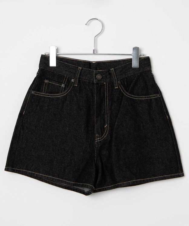 WEGO 台形デニムショートパンツ ブラック