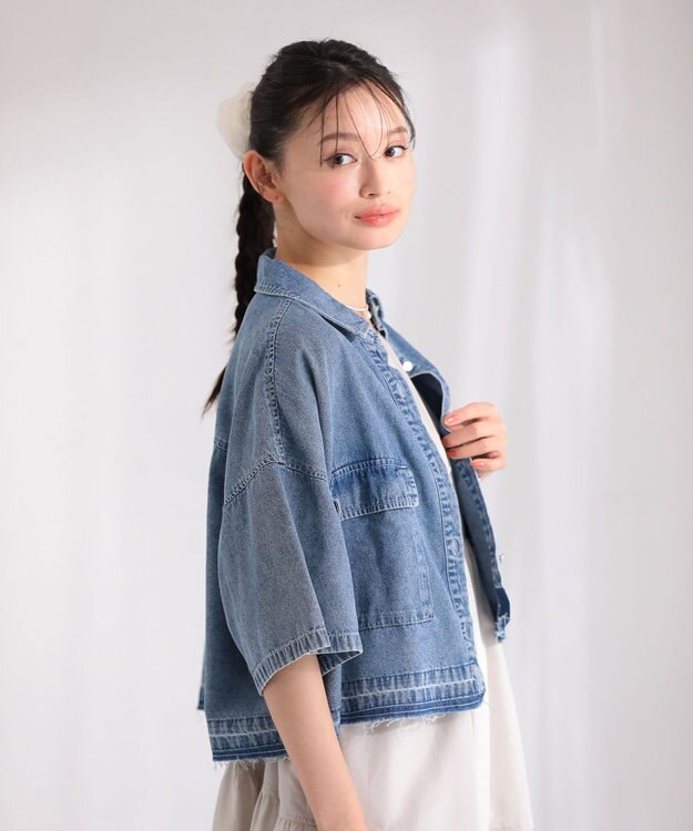 Green Parks ・ＥＬＥＮＣＡＲＥ　ＤＵＥ　デニムショートシャツ Light Indigo