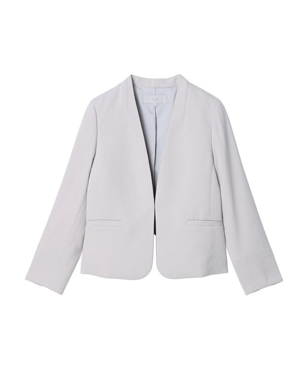 Green Parks ｅｆ－ｄｅ　ストレッチツイルカラーレスジャケット Gray Beige