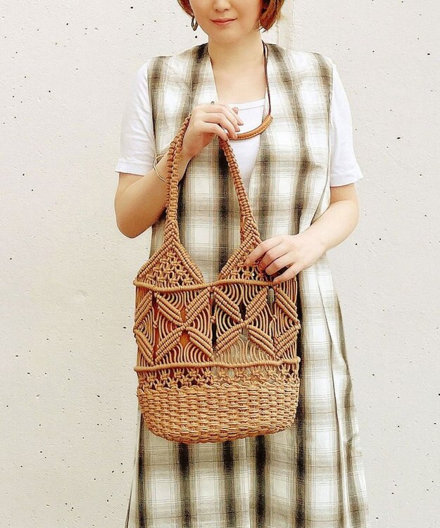 ROOTOTE 1149【カゴバッグ】LT.デリ.マクラメ-C 03：アプリコットブラウン