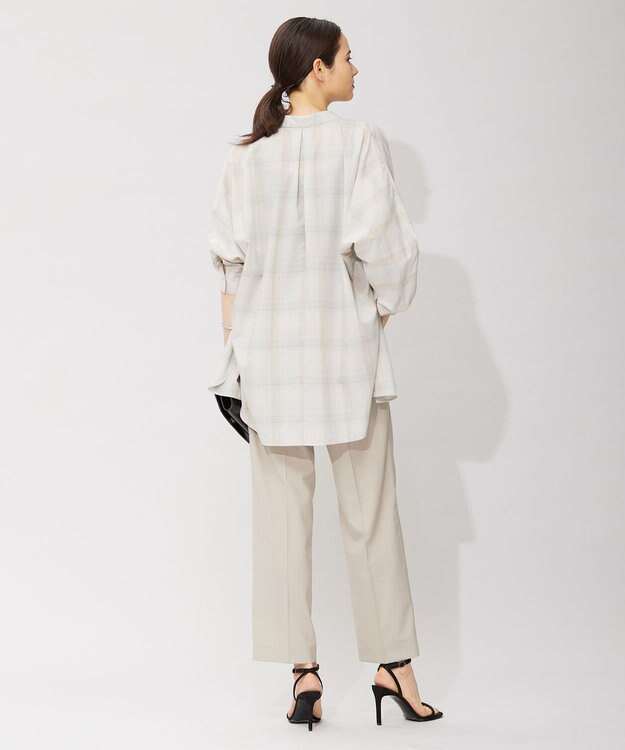 ICB 【洗える】シアーチェック シャツ トープ系