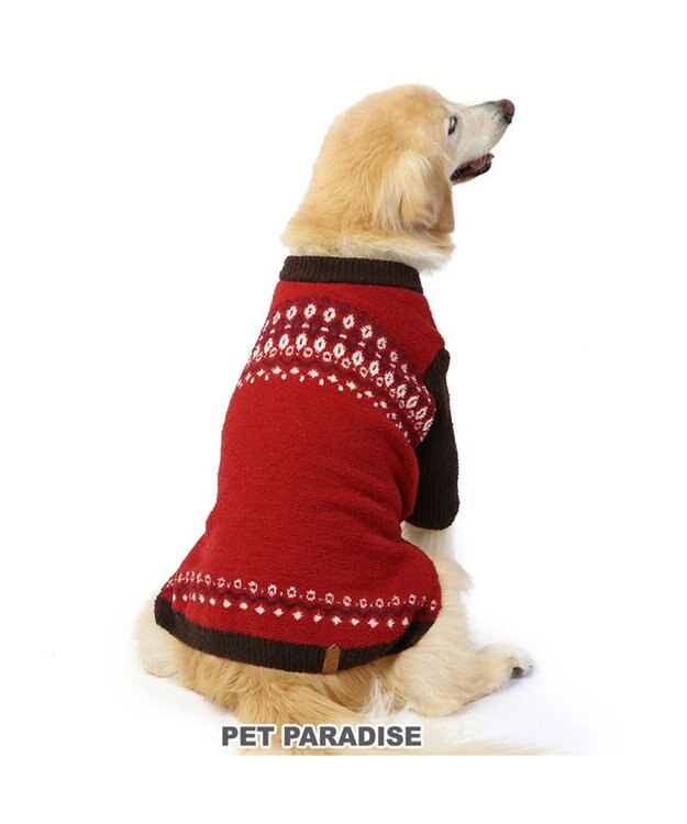 PET PARADISE ペットパラダイス ニット ノルディク柄  《レッド》 中型犬 大型犬 レッド