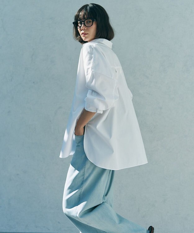 UNFILO L 【WEB限定カラー】コットン オーバーシャツ オフ