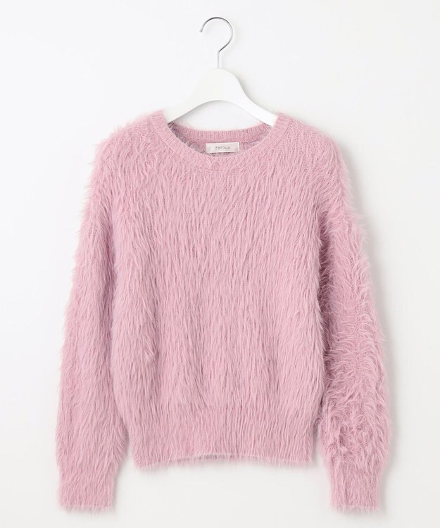 Feroux 【選べる4カラー】ゆるふわシャギー ニット ピンク系