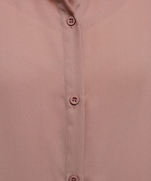 Tiaclasse L 【洗える】フレンチスリーブシャツチュニックブラウス ライトピンク