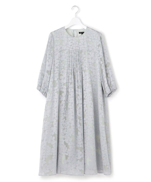 23区 L 【APPLAUDIR】フラワーサテンオパール ドレス グレイッシュブルー系
