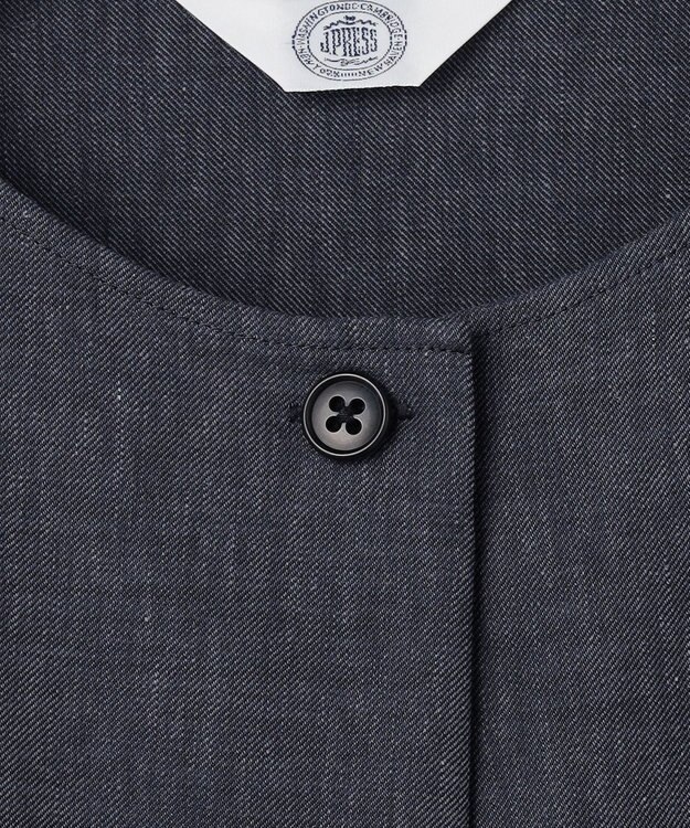 J.PRESS LADIES S リネンバイオシャンブレー ブラウス ネイビー系