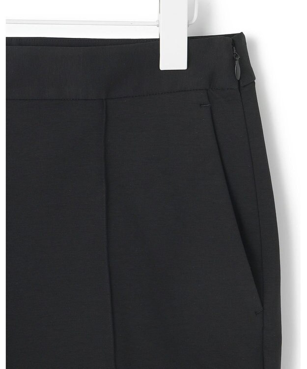 ICB 【洗える】コットンコンプレッシャー ストレートパンツ ブラック系