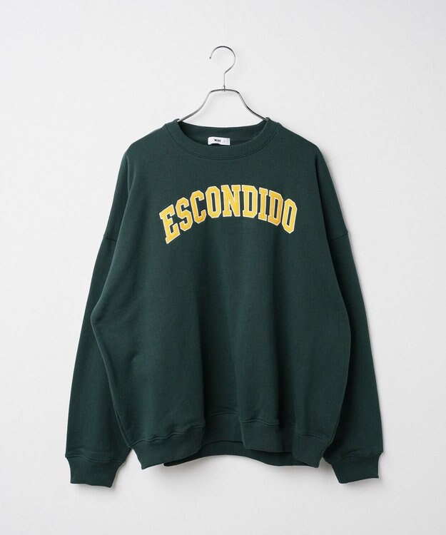 WEGO ヘビーウエイト刺繍グラフィックプルオーバー ダークグリーン