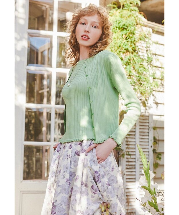 TOCCA 【大人百花掲載】【洗える】SPRING PICNIC CARDIGAN カーディガン グリーン系