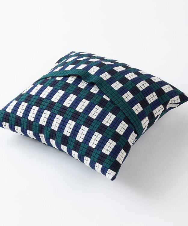 TRICOTE チェック柄ピクセルクッションカバー 42GREEN