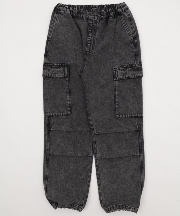 WEGO 【KIDS/150cm/160cm/ウエストゴム】デニムイージーカーゴパンツ（JUNIOR） デニムブラックソノタ